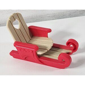 VINTAGE 1995 FISHER PRICE DOLLHOUSE SNOW SLED OUTDOOR WINTER FUN SANTA SLEIGH